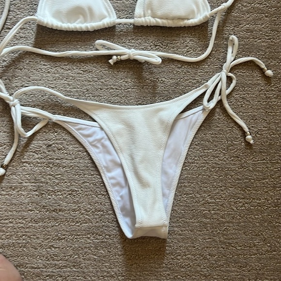 White ribbed bikini size small - Picture 2 of 5